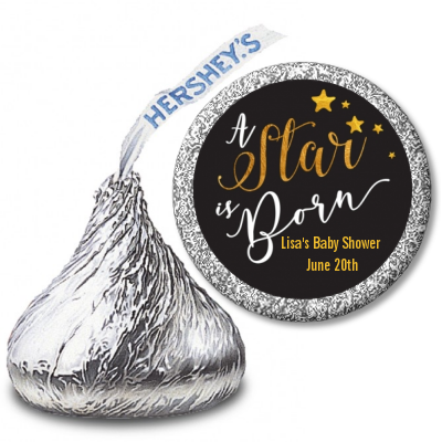 A Star Is Born Gold - Hershey Kiss Baby Shower Sticker Labels
