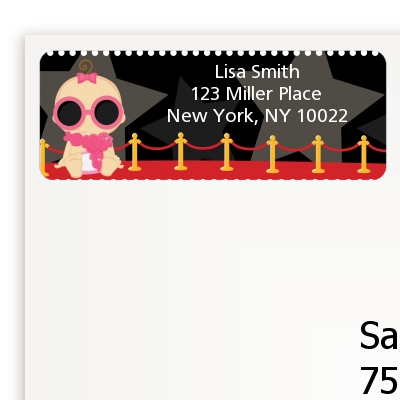 A Star Is Born!® Hollywood - Baby Shower Return Address Labels