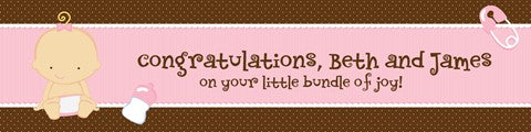 Baby Girl Caucasian - Personalized Baby Shower Banners