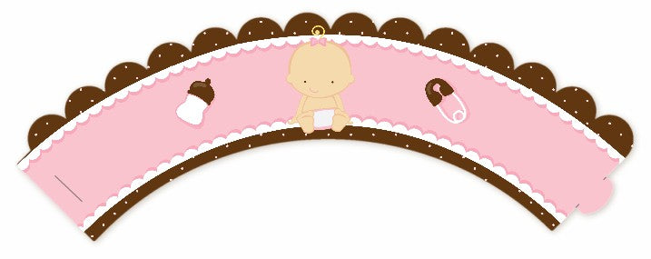 Baby Girl Caucasian - Baby Shower Cupcake Wrappers