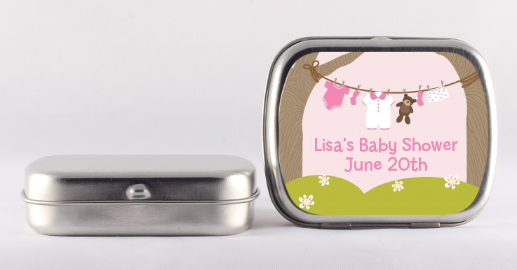Clothesline It's A Girl - Personalized Baby Shower Mint Tins