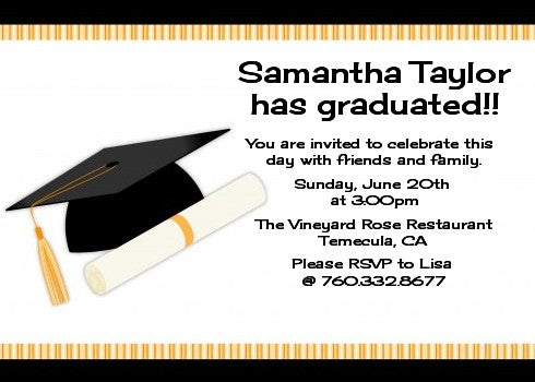 Graduation Cap - Graduation Party Invitations