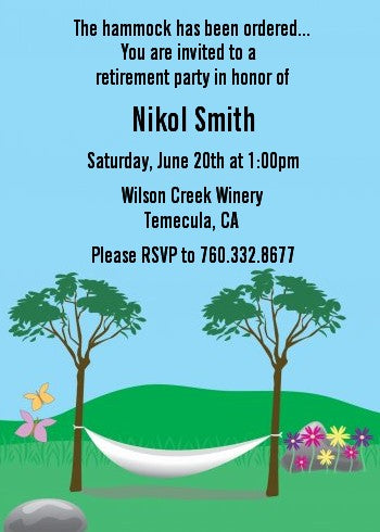 Hammock - Retirement Party Invitations