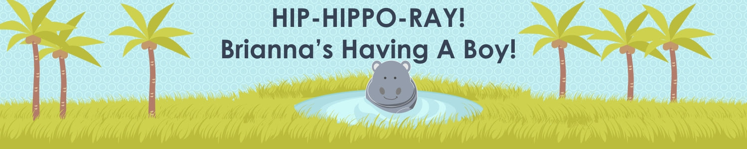 Hippopotamus Boy - Personalized Baby Shower Banners