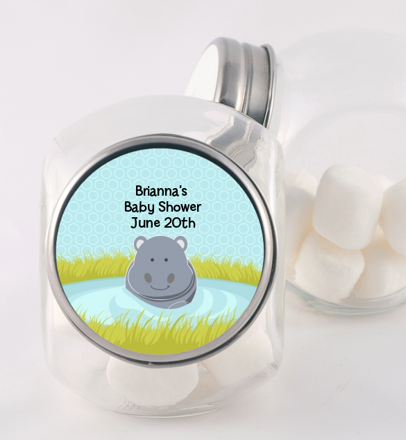 Hippopotamus Boy - Personalized Baby Shower Candy Jar