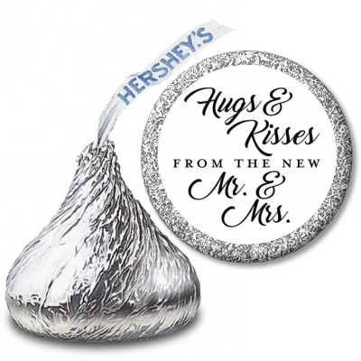 Hugs & Kisses - Hershey Kiss Bridal Shower Sticker Labels
