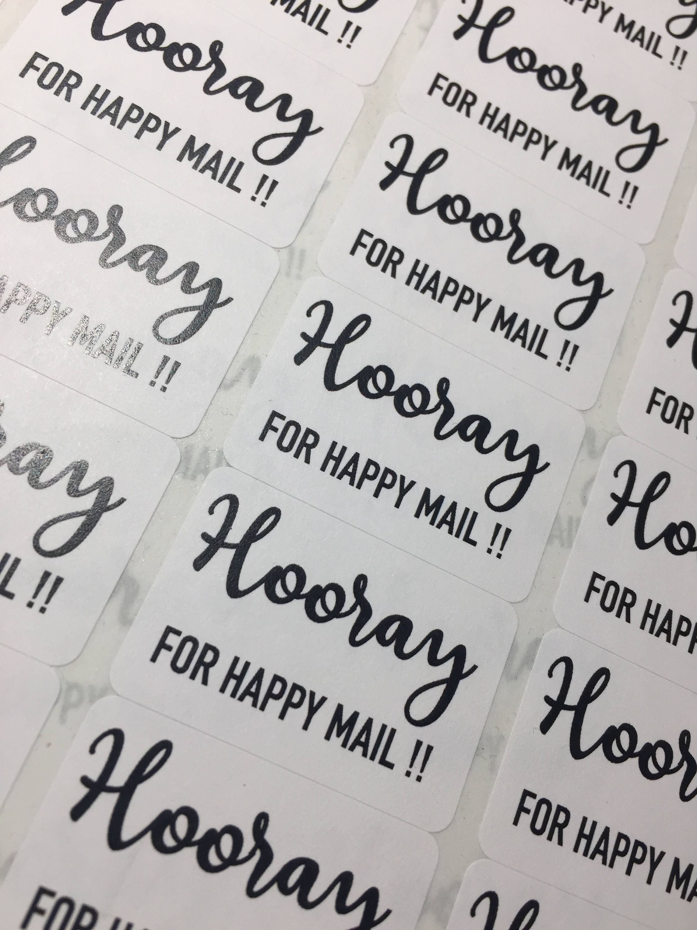 Hooray For Happy Mail Stickers - Hooray for Happy Mail Labels - Happy Mail Labels - 50 Labels