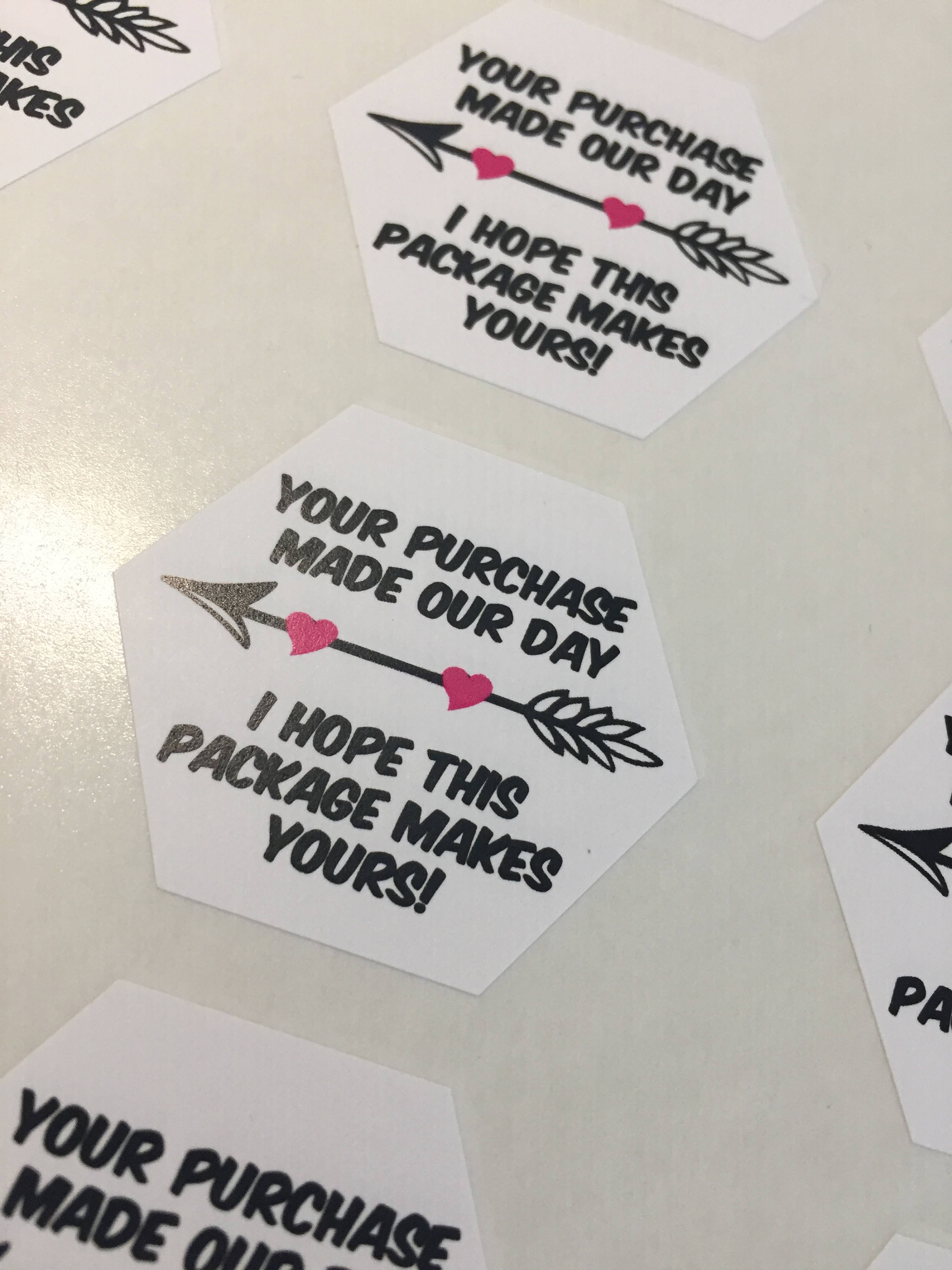 Your Purchase Made My Day - Small Business Packaging - Thank You Labels - Happy Mail Stickers - Thank You Stickers - 24 Hexagon Shape Labels