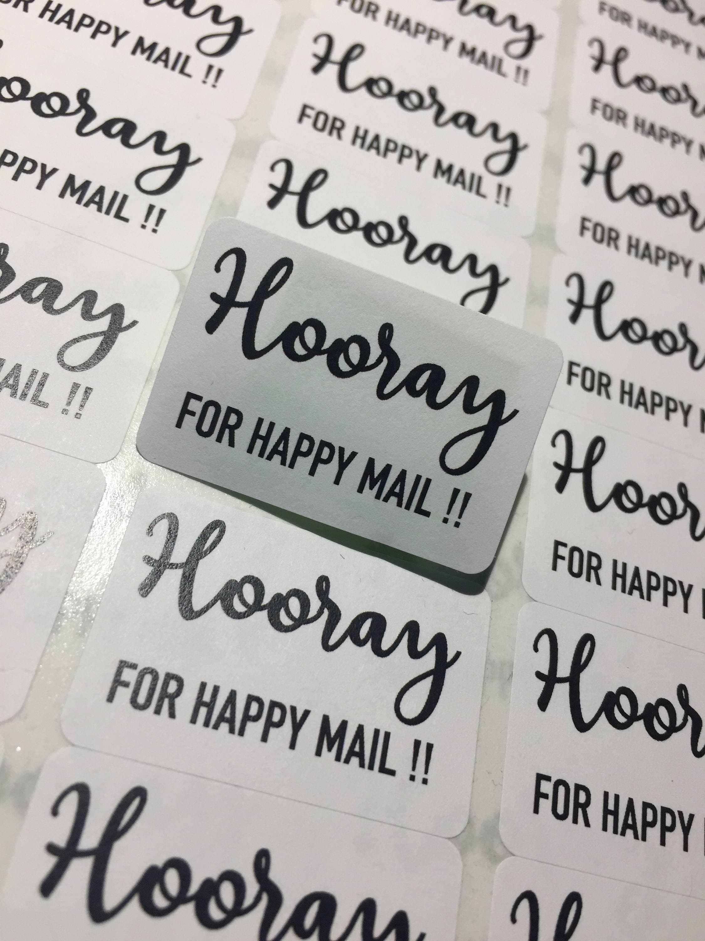 Hooray For Happy Mail Stickers - Hooray for Happy Mail Labels - Happy Mail Labels - 50 Labels