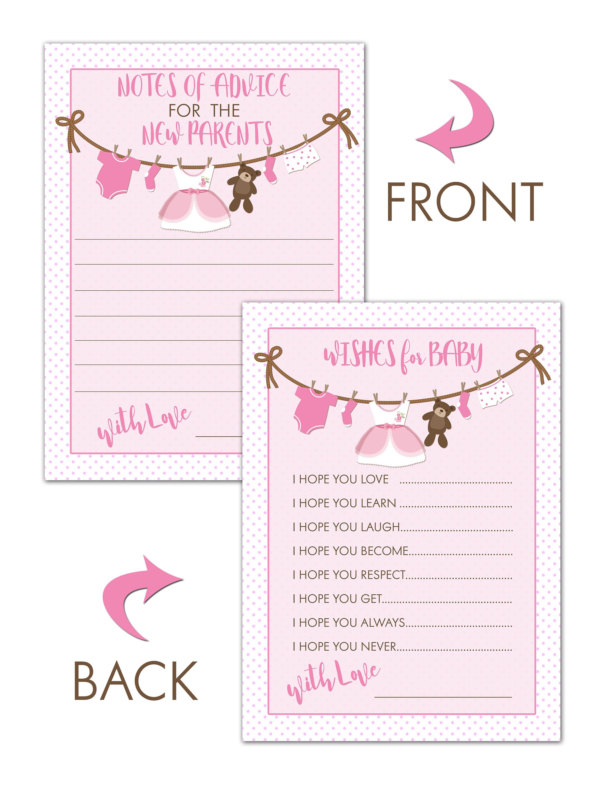 It's A Girl Baby Shower Game Bundle | 40 Cards | Baby Shower Price Is Right | Baby Shower Word Unscramble | Notes of Advice Wishes for Baby