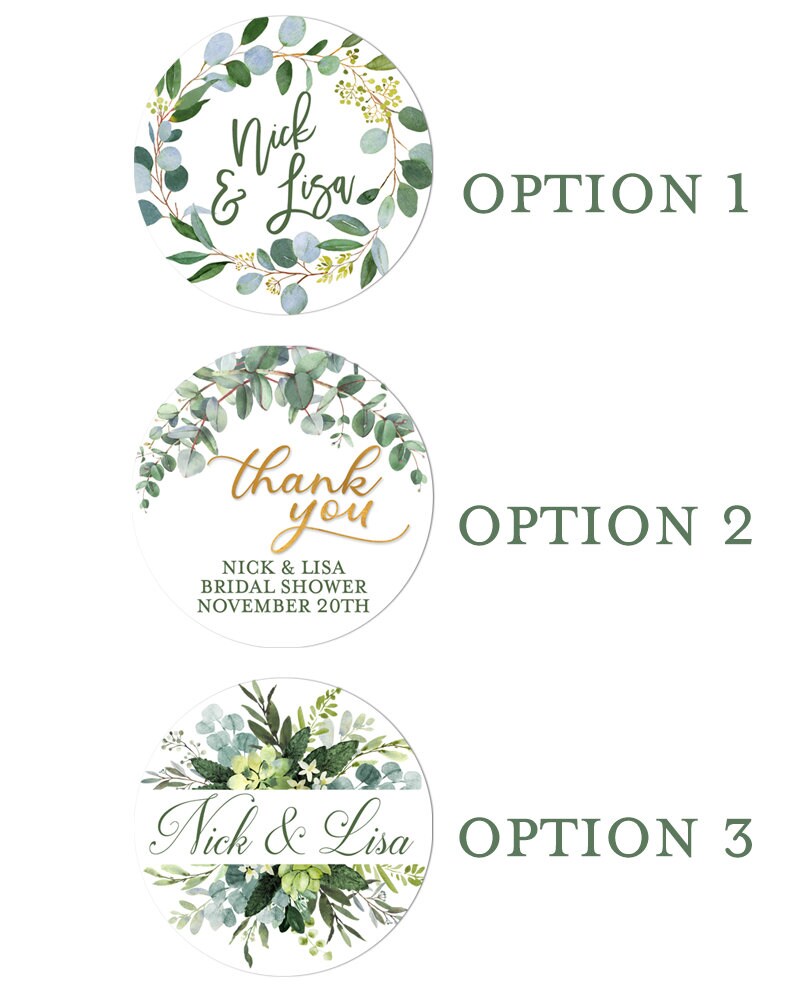 Greenery Bridal Shower Stickers, Wedding Favor Shower Favor Eucalyptus, Engagement Thank You Labels, Bridal Shower Labels