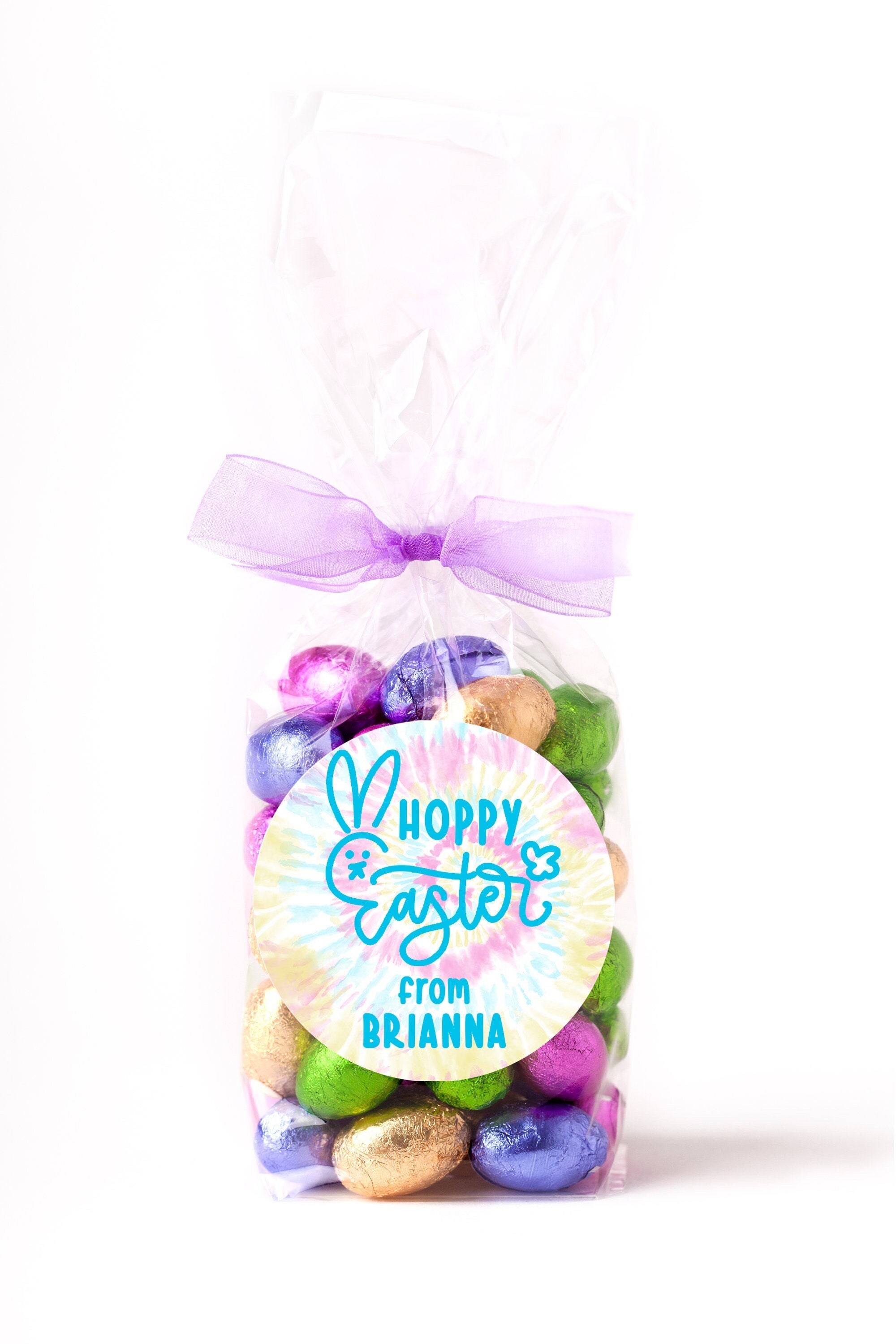 Easter Stickers, HOPPY Easter Tie Dye, Personalized Easter Stickers, Kids Easter Treat Bags, Easter Labels for Favors, Easter Classroom