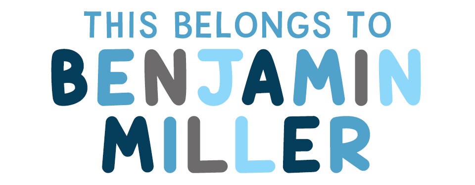Personalized Boy Kids Name Stickers, Back to School Vinyl Label, Child First Last Name