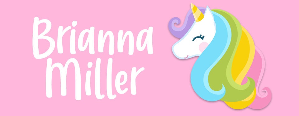 Personalized Kids Name Labels, Waterproof Unicorn Stickers, Supplies for Back to School