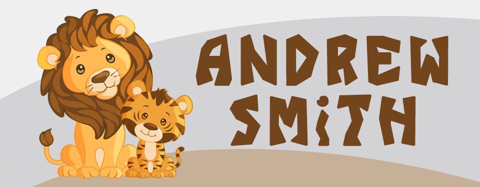 Jungle Safari Animals Name Labels, Name Tag Stickers, Waterproof Labels for Kids Daycare, Vinyl Name Stickers for Kids School Labels