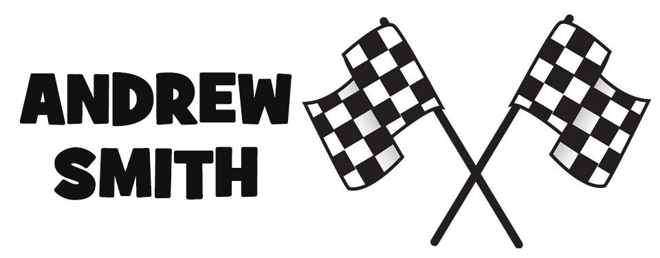 Race Car Driving Name Labels, Name Tag Stickers, Waterproof Labels for Kids Daycare, Vinyl Name Stickers for Kids School Labels