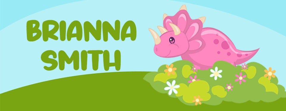 Personalized Dinosaur Name Labels, Waterproof Dino Stickers, Supplies for Back to School