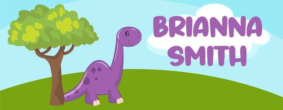 Dinosaur Name Labels, Name Tag Stickers, Waterproof Labels for Kids Daycare, Vinyl Name Stickers for Kids School Labels