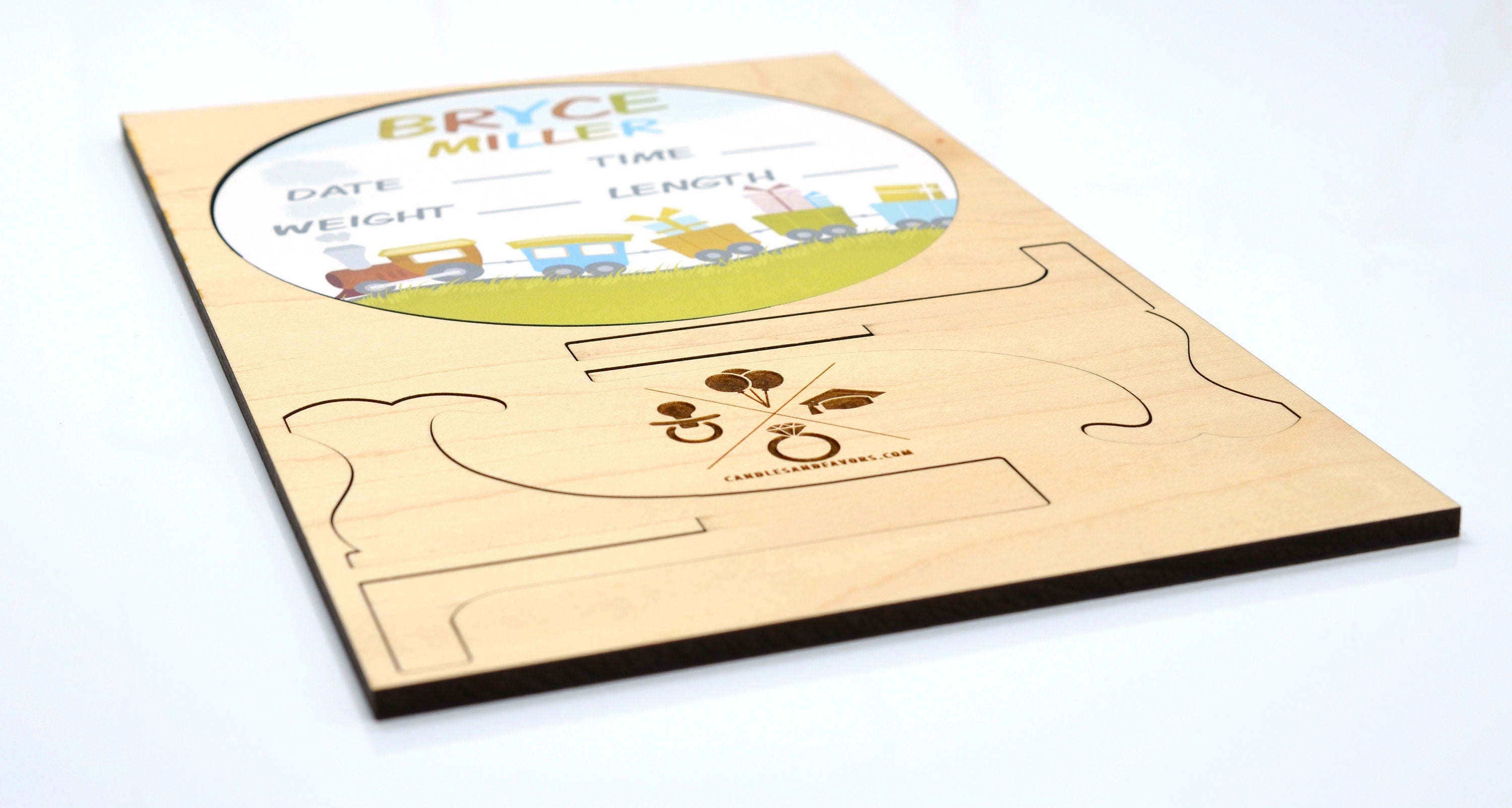 Choo Choo Train Birth Announcement Sign for Hospital, Personalized Baby Sign with Birth Stats, Wooden Hospital Announcement Baby Name