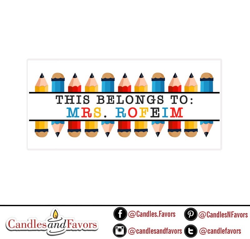 Personalized Teacher Name Stickers, Classroom Decor
