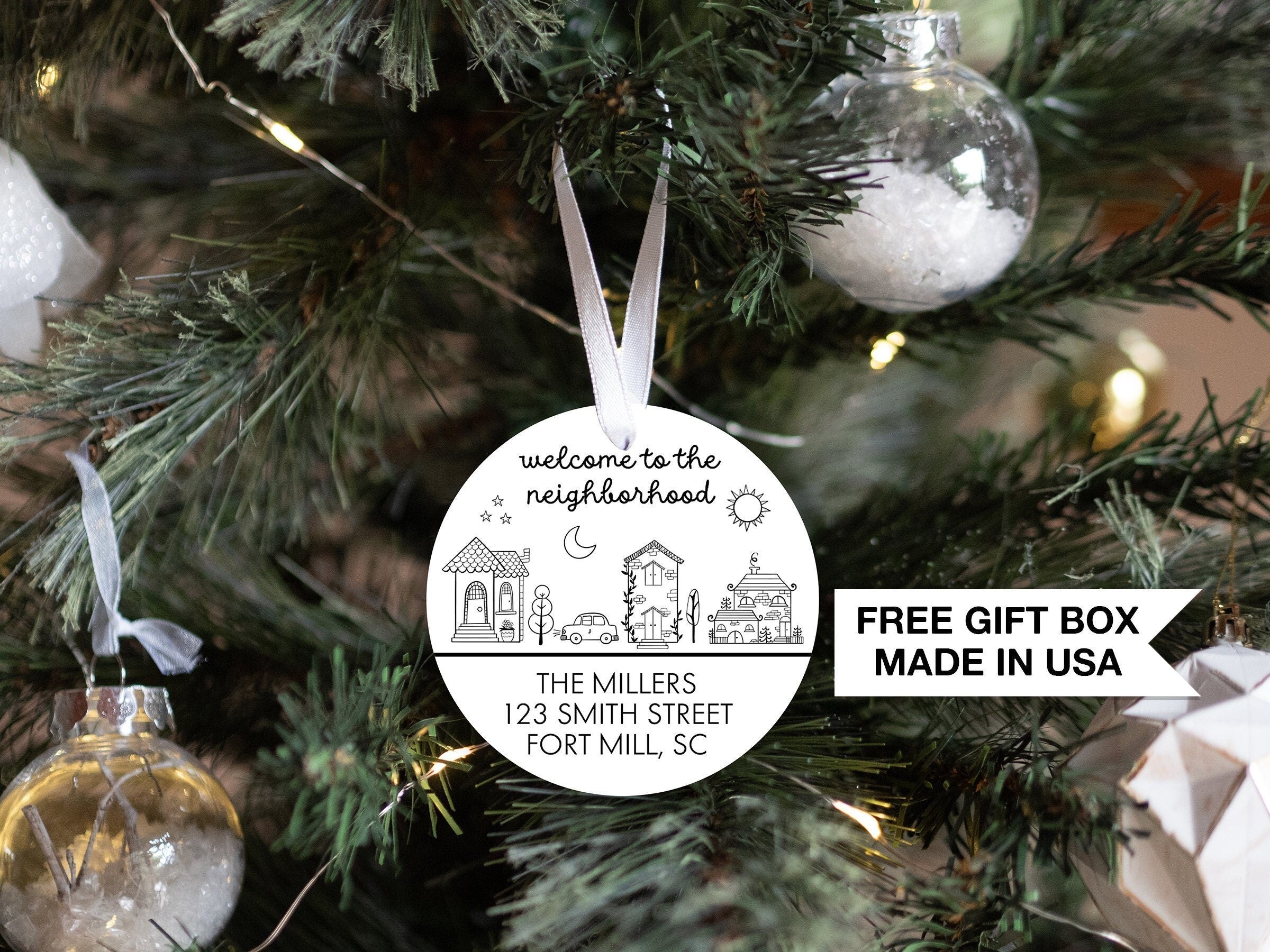 Personalized New Home Christmas Ornament | Welcome to the Neighborhood Christmas Ornament | Our First Home Christmas Ornament