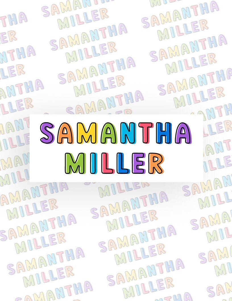Personalized Kids Name Labels, Waterproof Bright Color Stickers, Supplies for Back to School