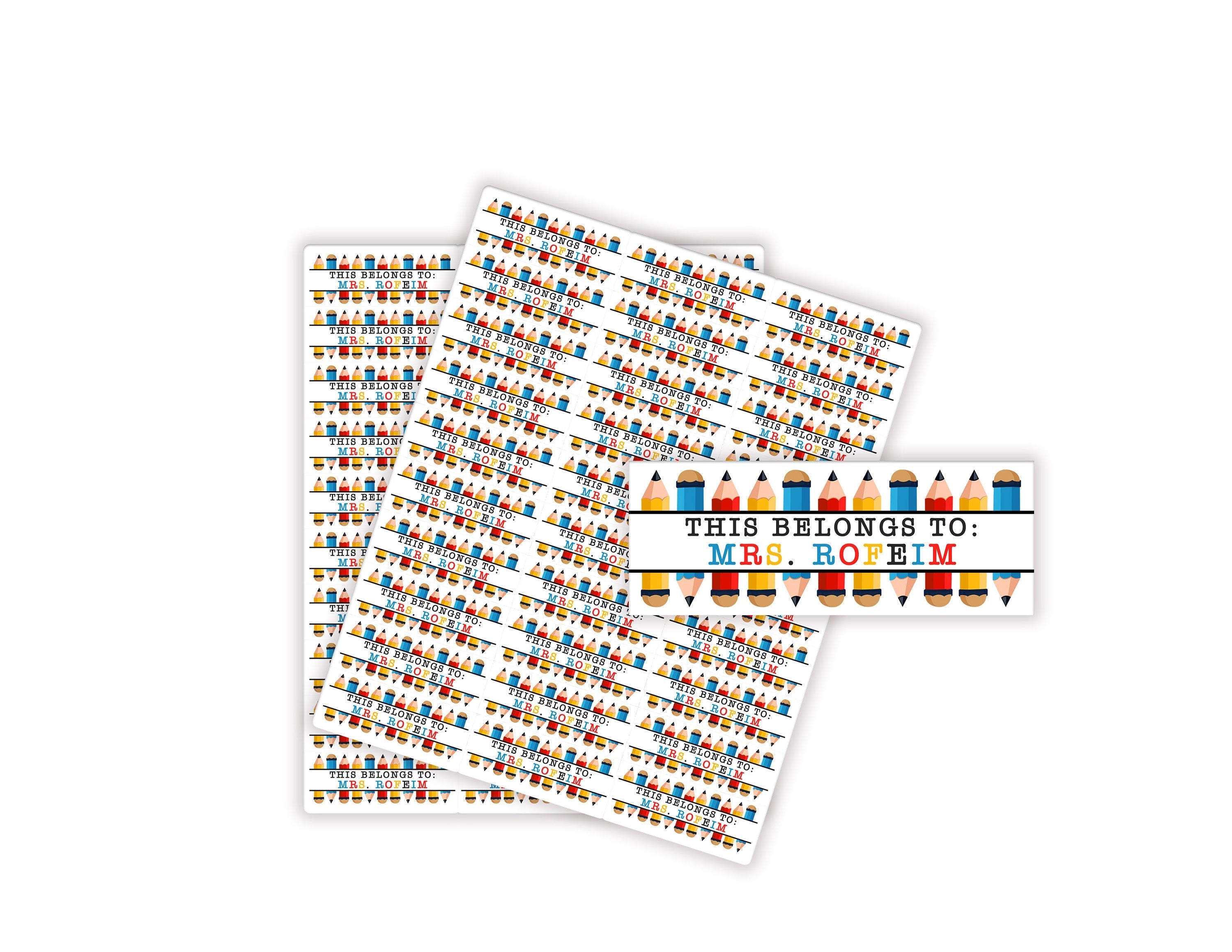 Personalized Teacher Name Stickers, Classroom Decor