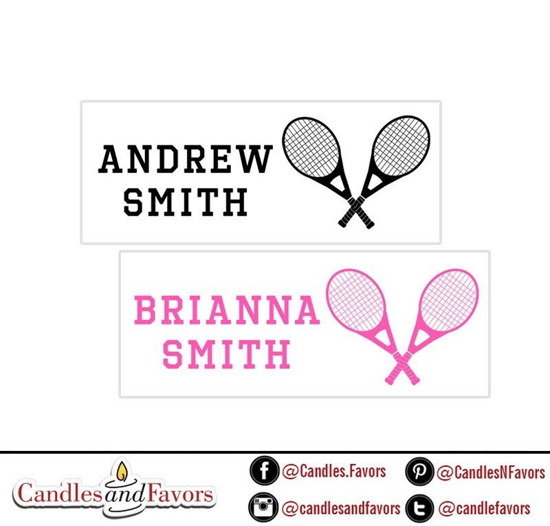 Tennis Name Labels, Name Tag Stickers, Waterproof Labels for Kids Daycare, Vinyl Name Stickers for Kids School Labels