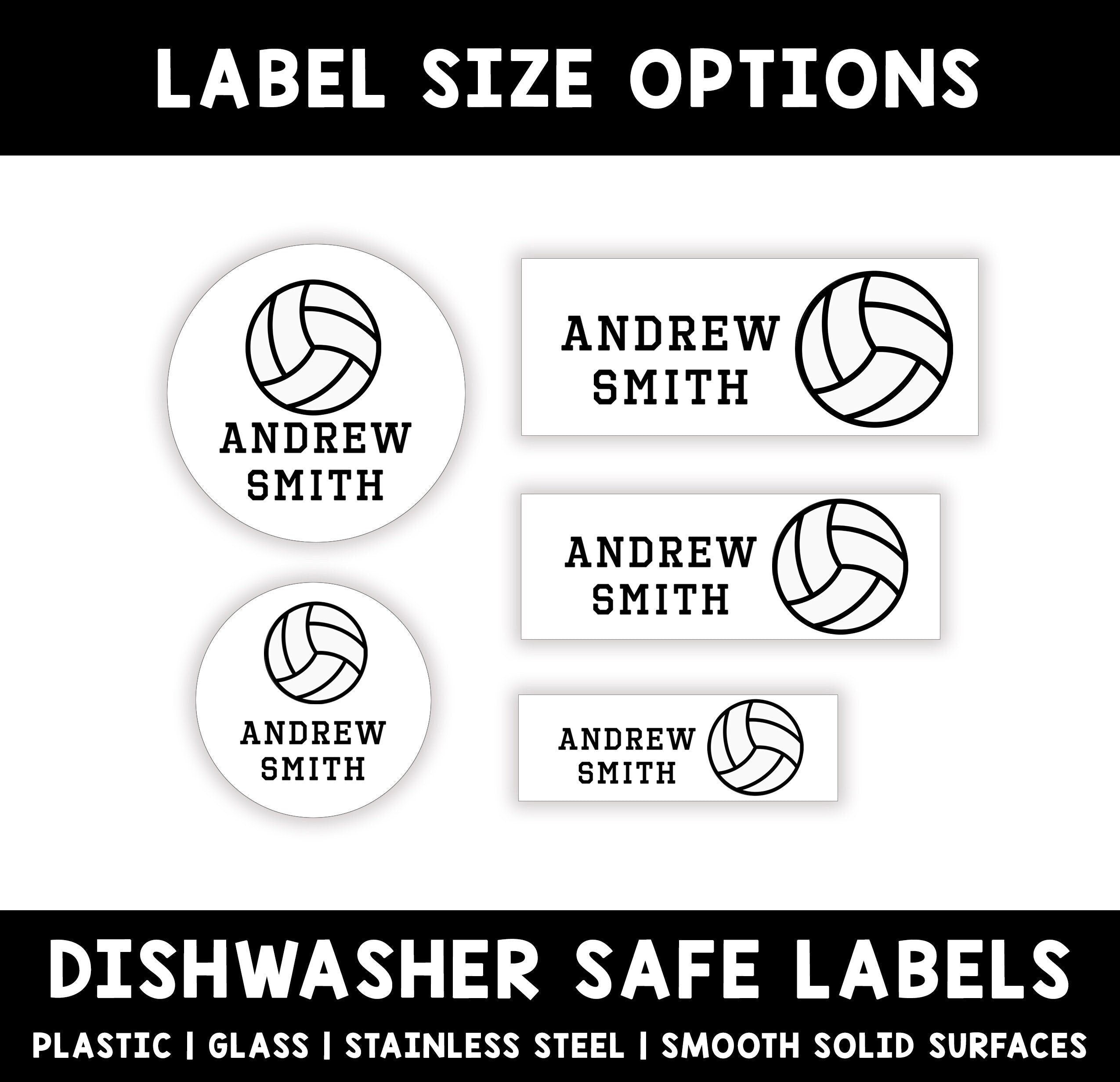 Volleyball Name Labels, Kid Name Labels, Name Tag Stickers, Waterproof Labels for Kids Daycare, Vinyl Name Stickers for Kids School Labels