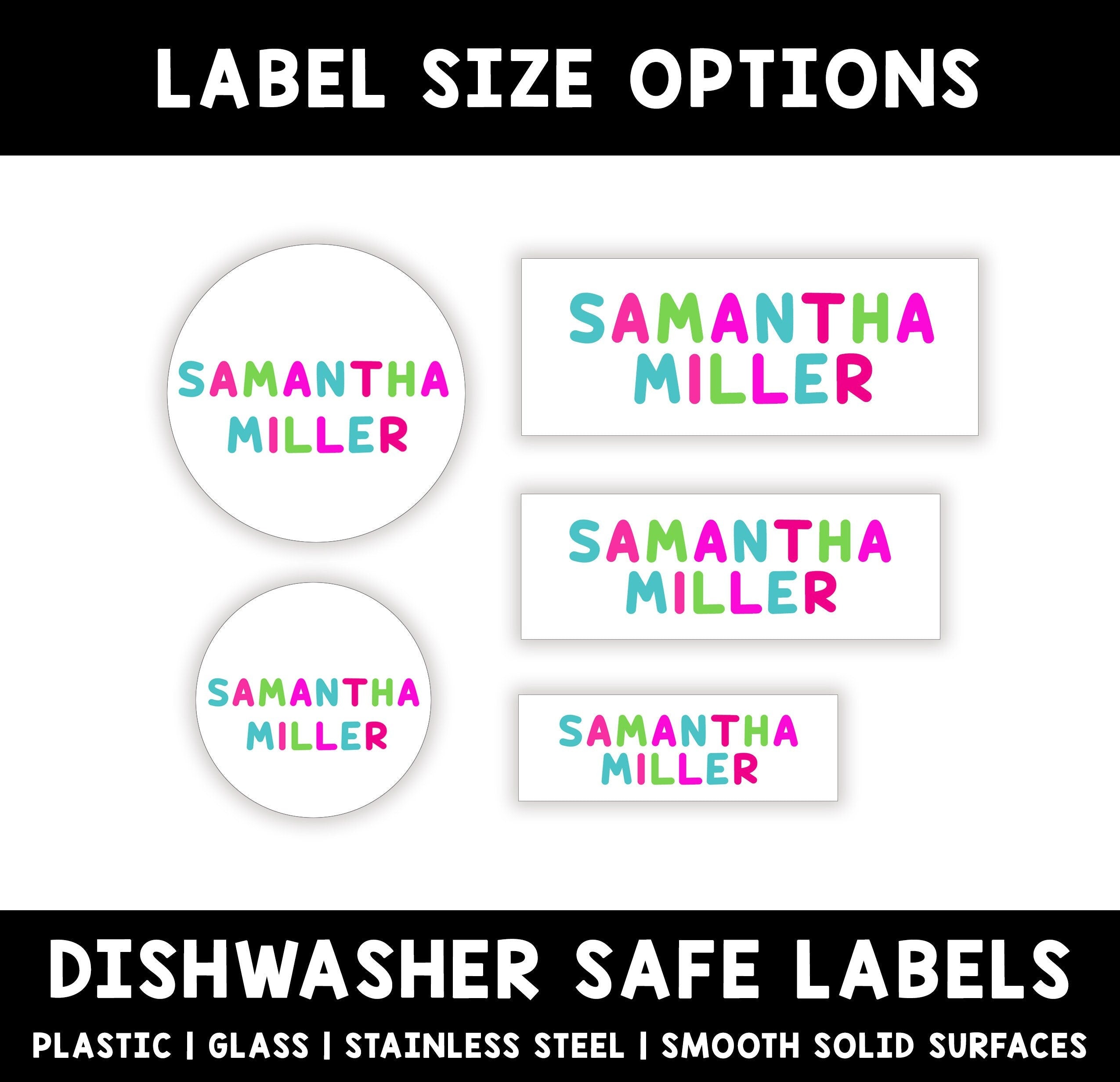 Girl Kids Name Stickers, Back to School Vinyl Label, Child First Last Name