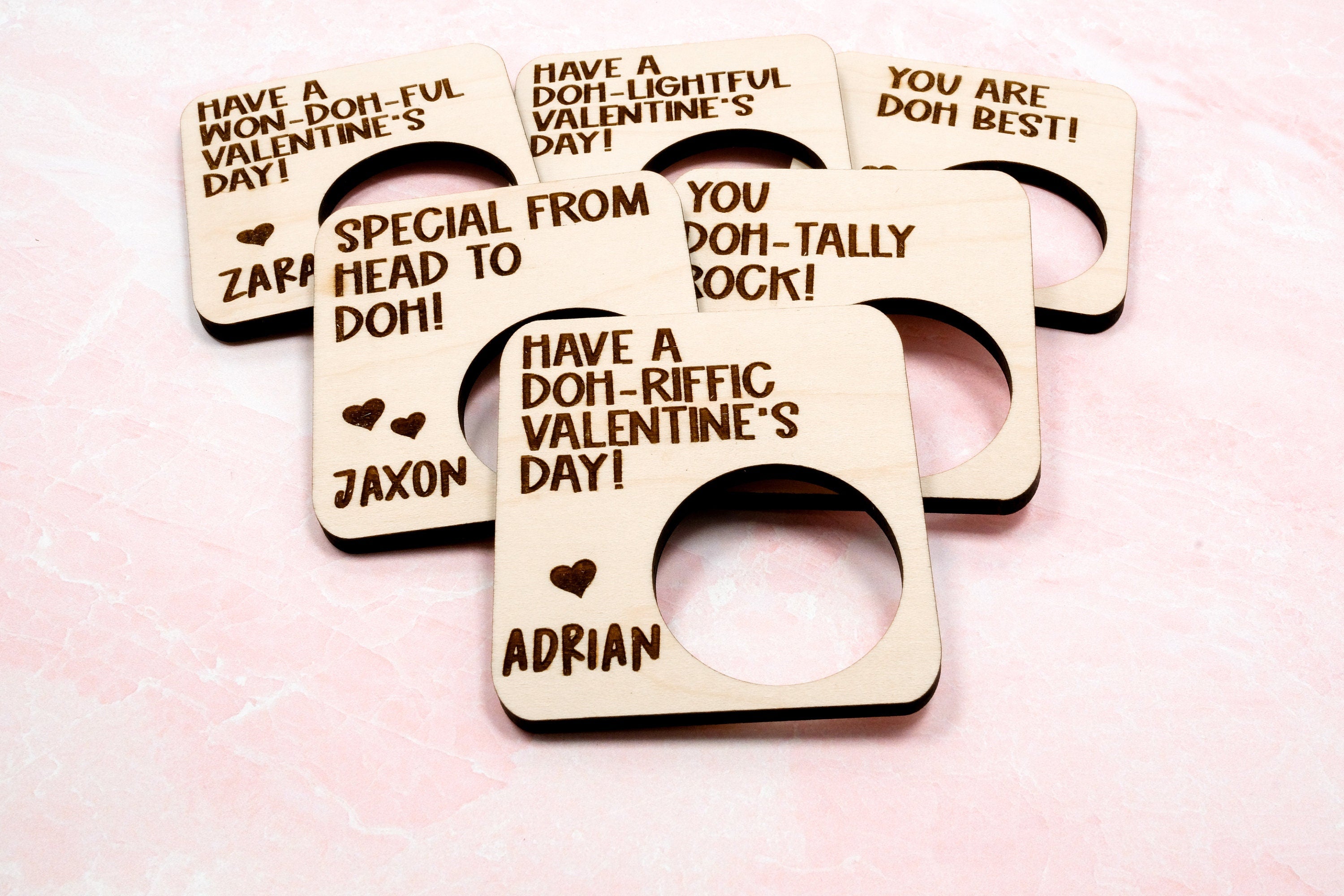 Personalized Class Valentine Play Dough Cards | Candy Free Favors for Classroom Valentine's Day Party