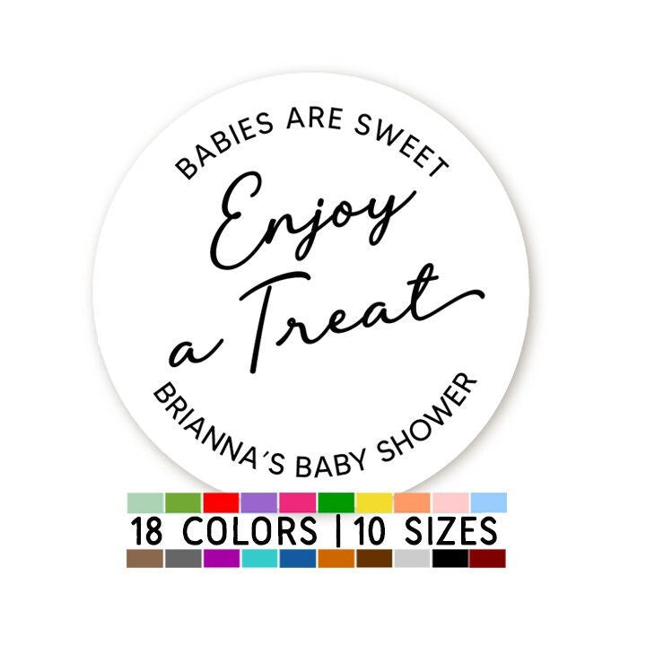 Babies Are Sweet Enjoy A Treat Baby Shower Favors, Thank You For Celebrating My Baby Shower Stickers, Round Stickers for Favors Decorations