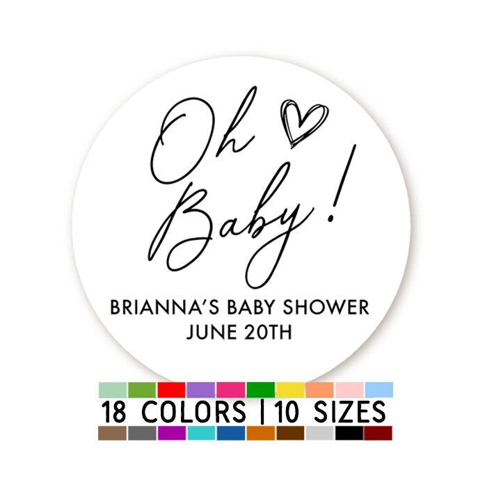 Oh Baby Thank You Stickers Baby Shower Favors, Thank You For Celebrating Baby Shower Stickers, Round Stickers for Favors, Round Candy Labels