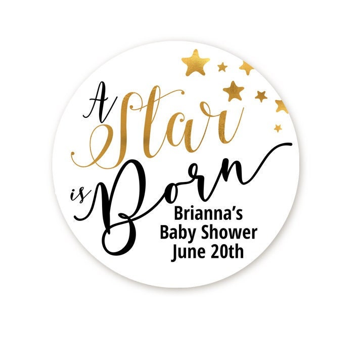 A Star Is Born Baby Shower Favors, Thank You For Coming to My Baby Shower Stickers, Personalized Round Stickers for Favors Candles Decor