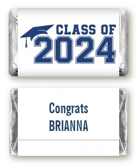 2025 Graduation Mini Chocolate Bar Wrapper Labels, Personalized Graduation Chocolate Candy Stickers, 54 Grad Stickers in 18 colors