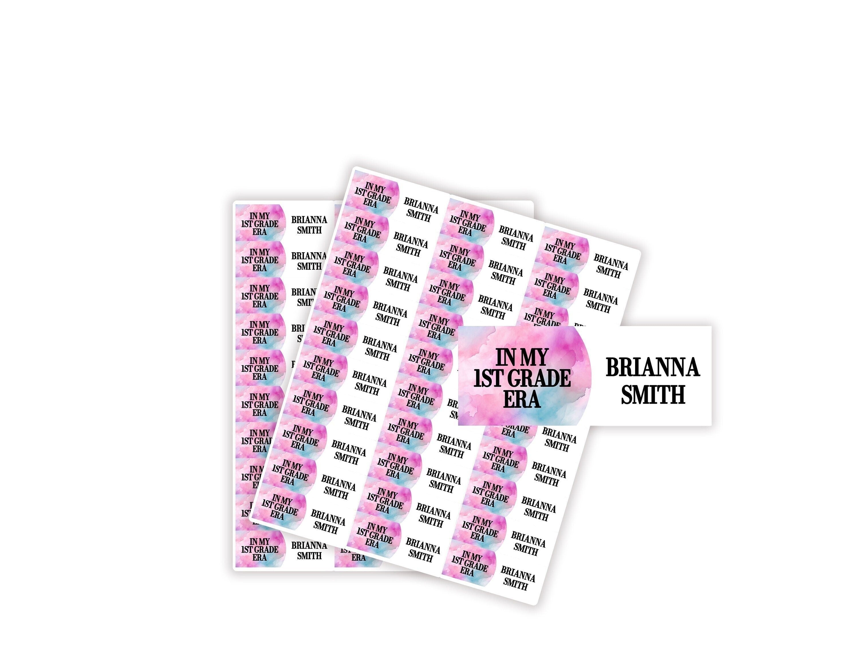 First Grade Era Kids Stickers, Back to School Vinyl Label, Child First Last Name