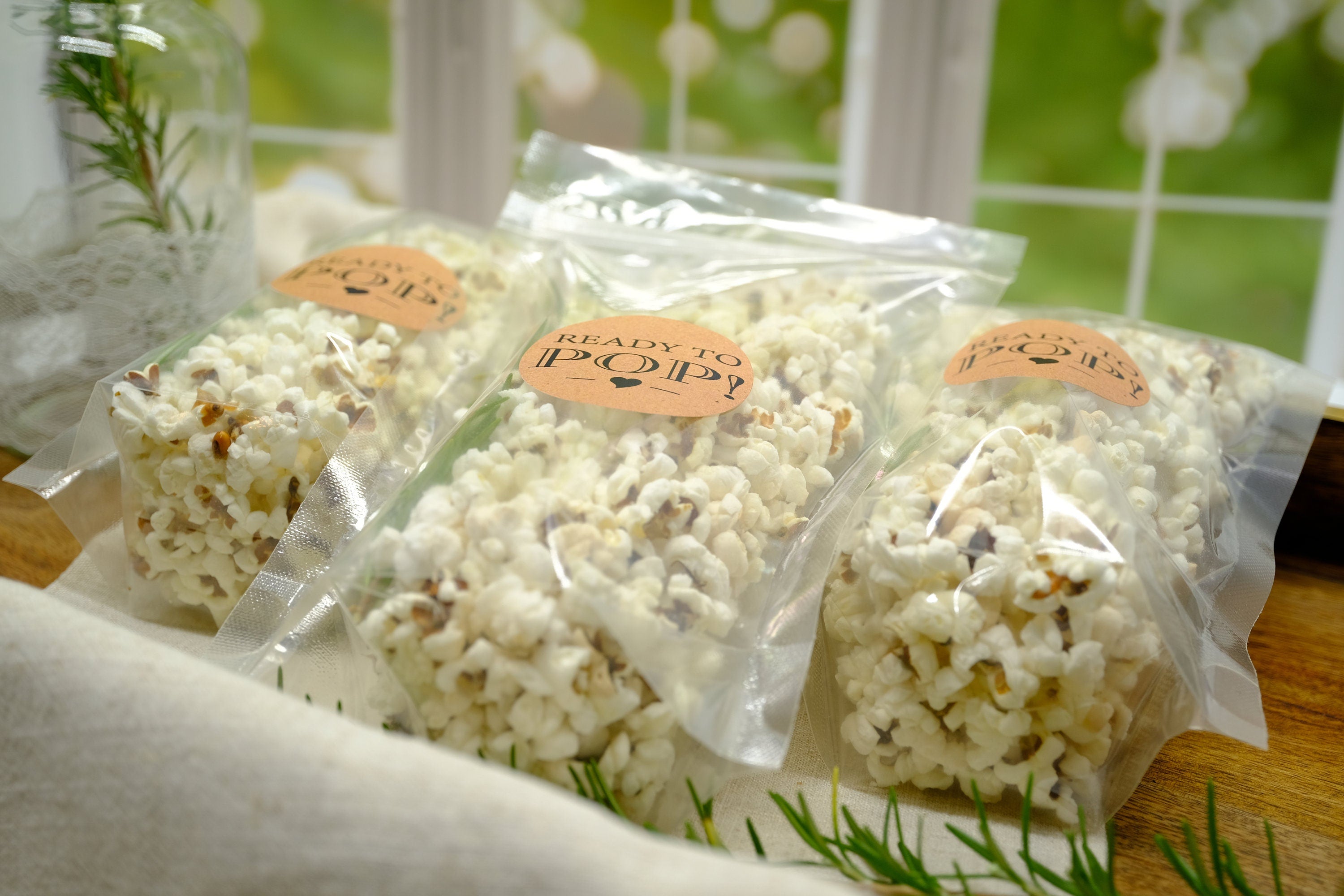 Ready To Pop Baby Shower Popcorn Favor Pouches and Kraft Labels Personalized Ready To Pop Trendy Popcorn Bags Boy Girl Baby Shower Favor