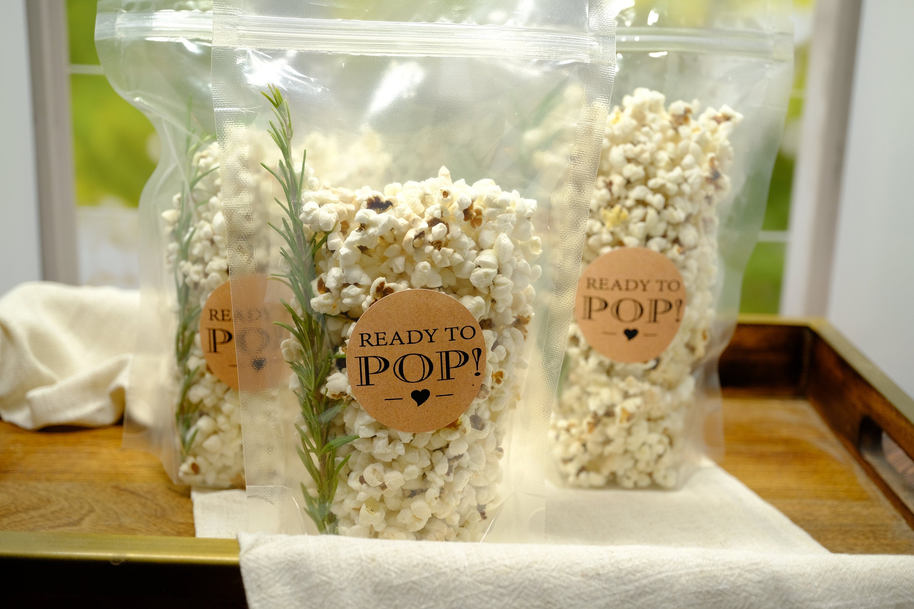 Ready To Pop Baby Shower Popcorn Favor Pouches and Kraft Labels Personalized Ready To Pop Trendy Popcorn Bags Boy Girl Baby Shower Favor