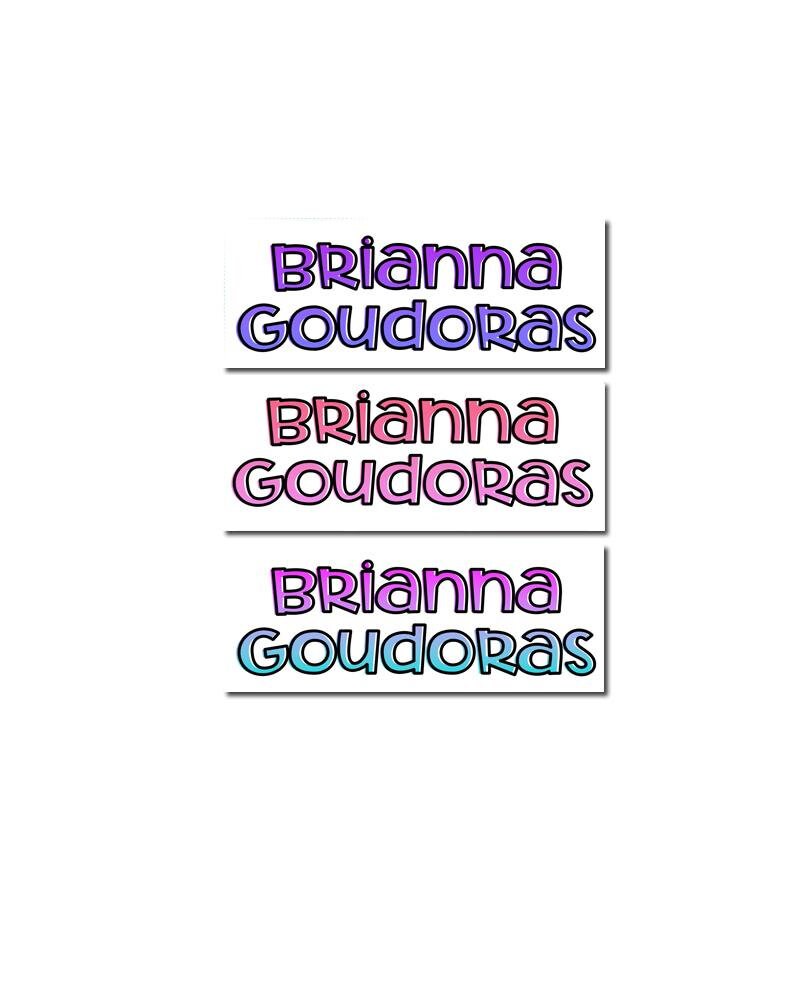 Personalized Girls Name Labels, Waterproof Bright Color Stickers, Supplies for Back to School