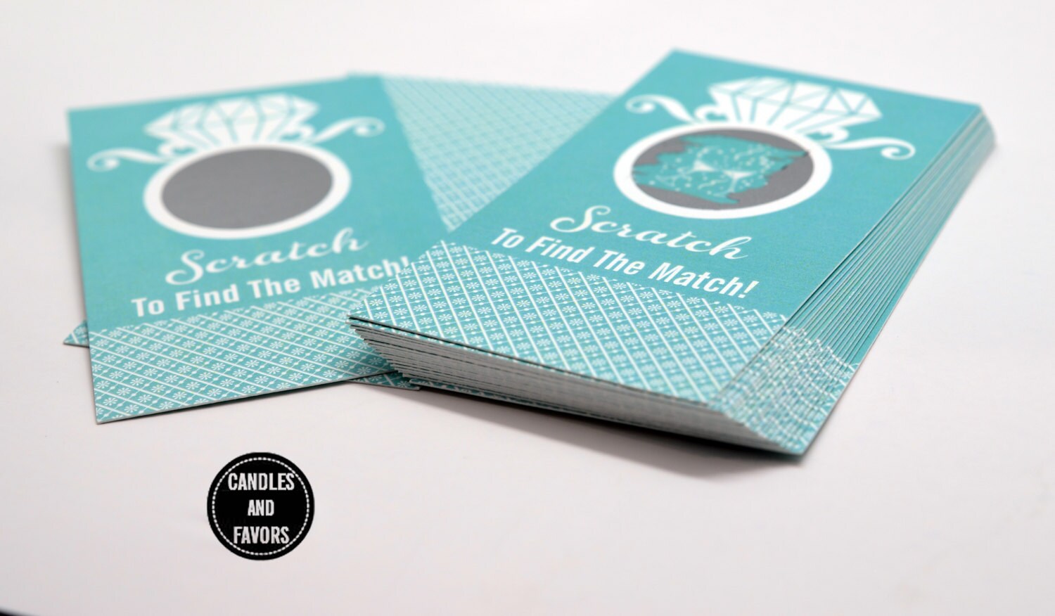 20 Aqua Scratch Off Cards - Bridal Shower Game - Bachelorette Party Games