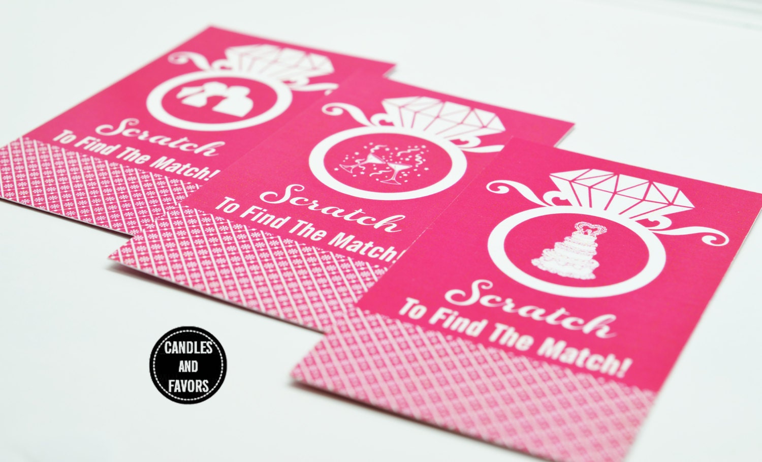 20 Pink Scratch Off Cards - Bridal Shower Game - Bachelorette Party Games