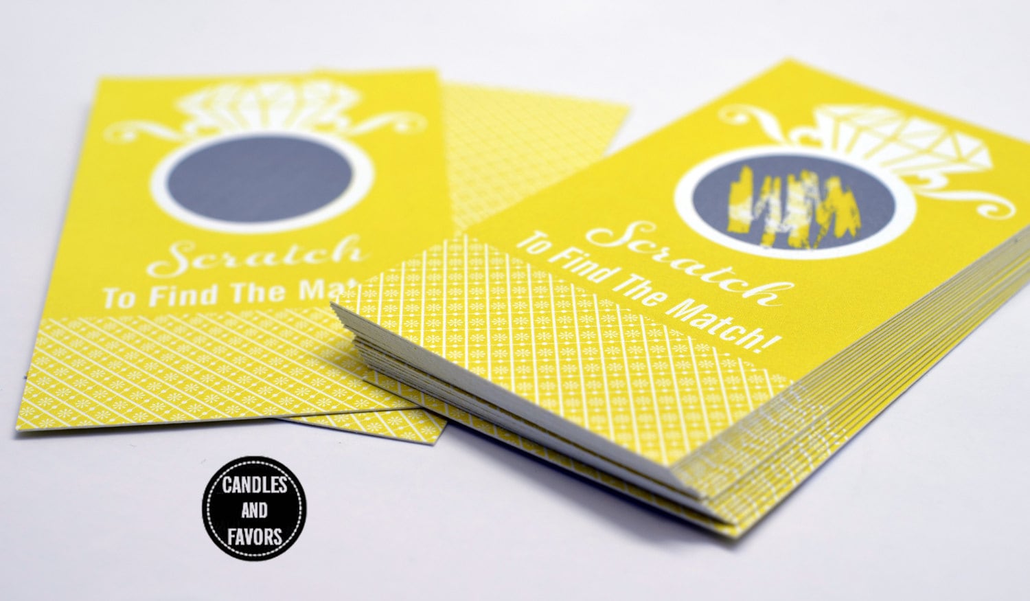 20 Yellow Scratch Off Cards - Bridal Shower Game - Bachelorette Party Games