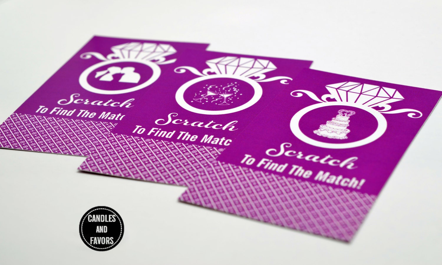 20 Dark Purple Scratch Off Cards - Bridal Shower Game - Bachelorette Party Games