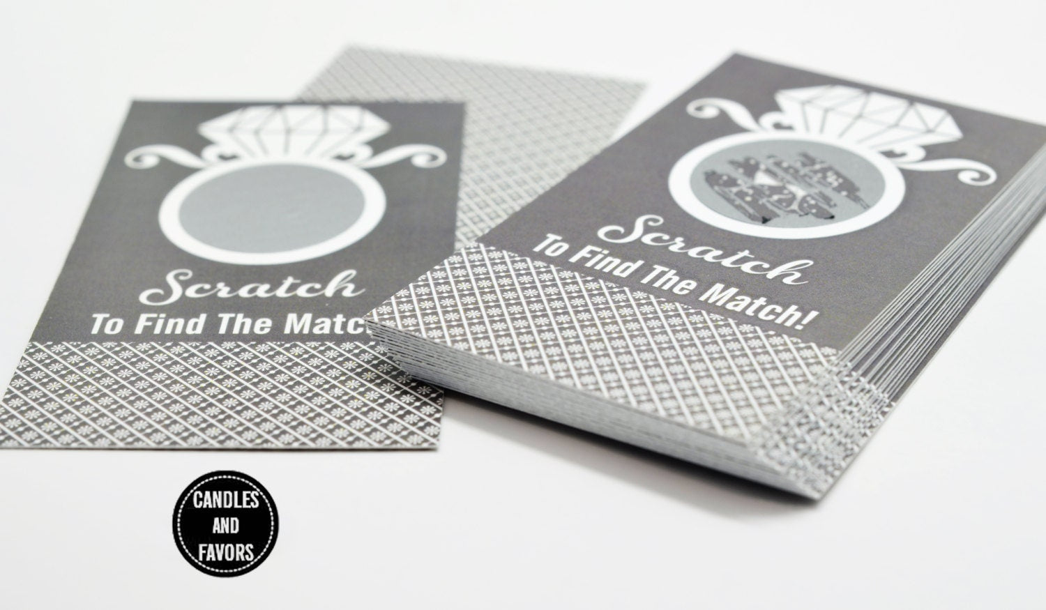 20 Dark Grey Scratch Off Cards - Bridal Shower Game - Bachelorette Party Games