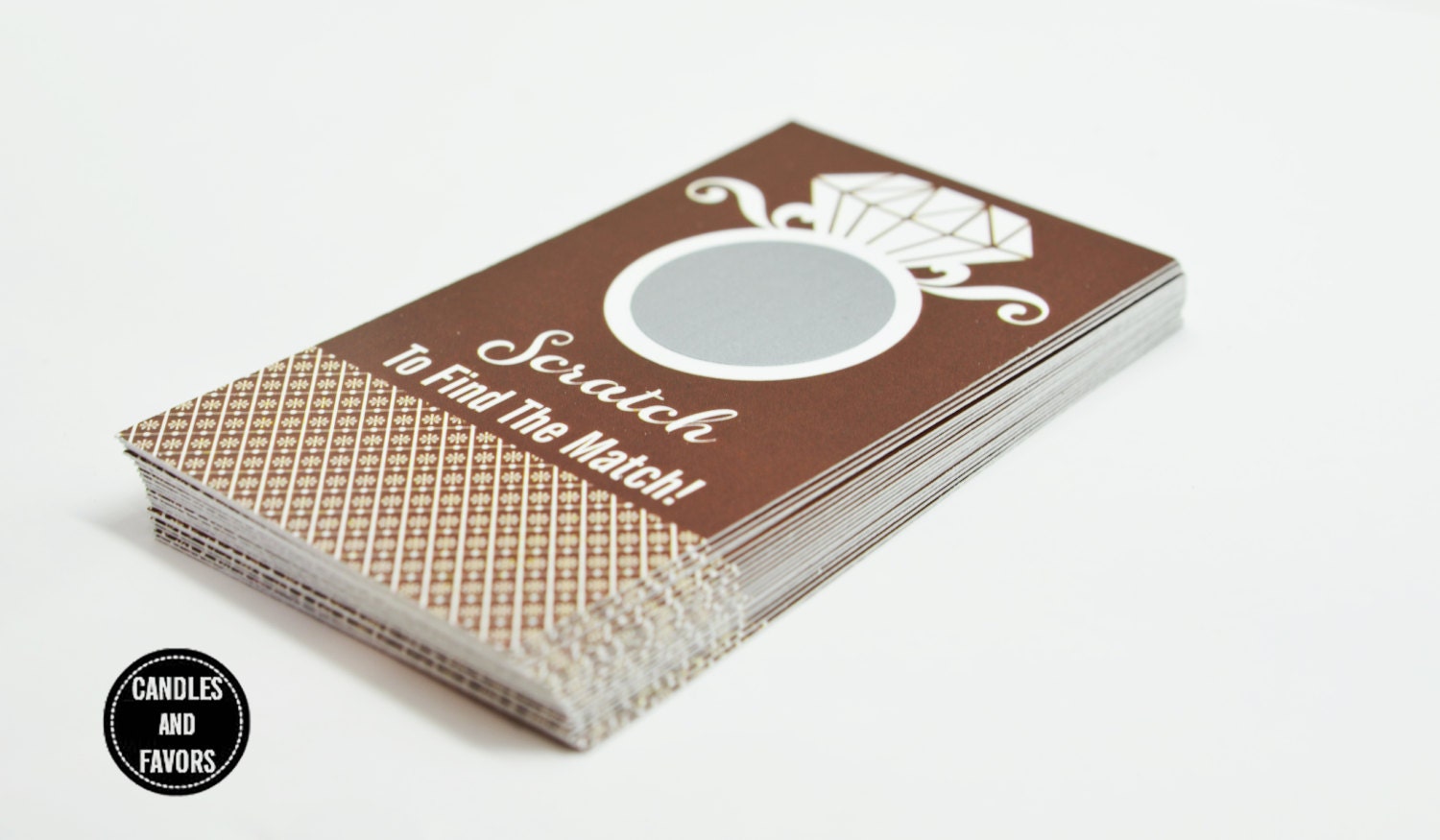 20 Chocolate Brown Scratch Off Cards - Bridal Shower Game - Bachelorette Party Games