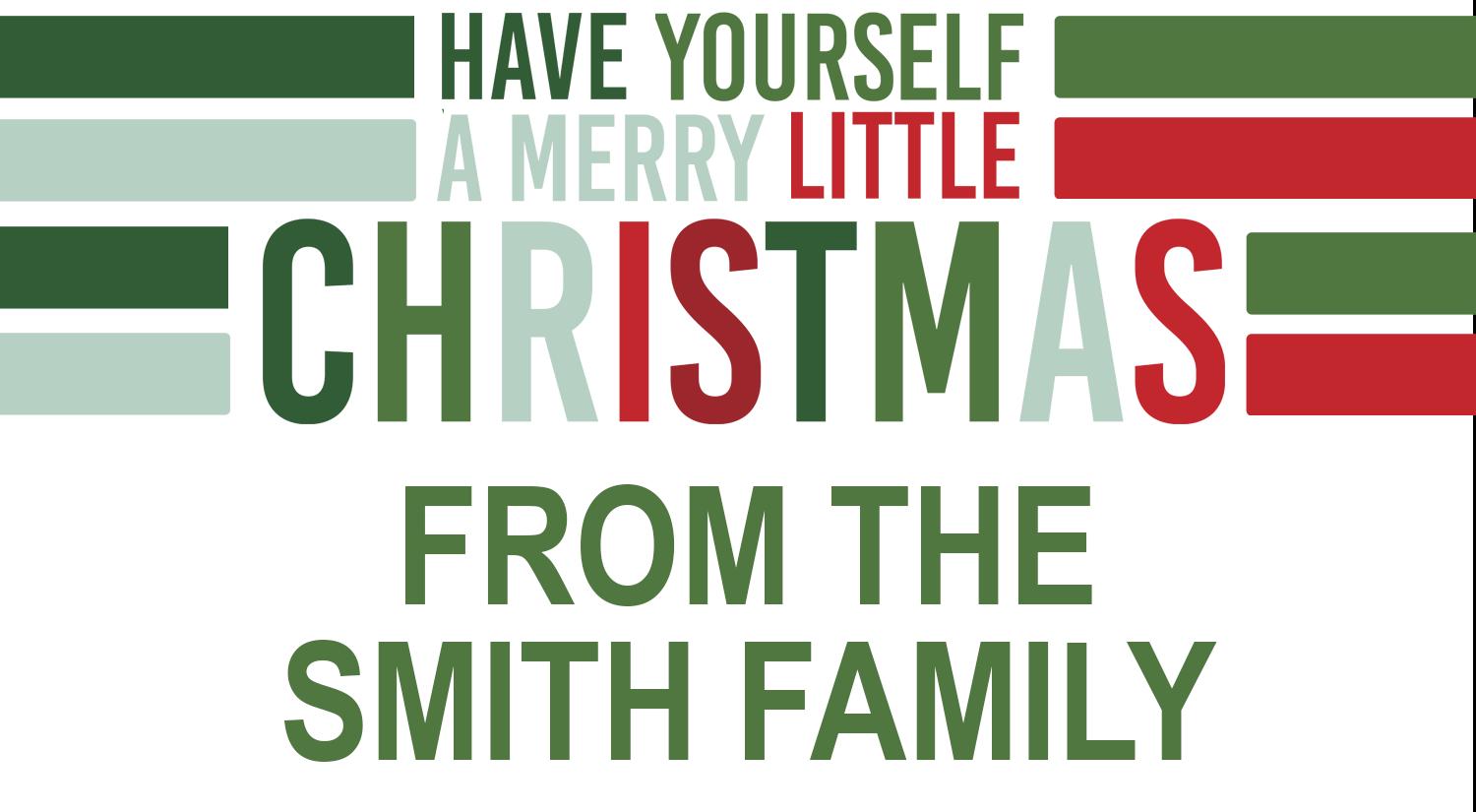 Christmas Gift Labels - Wishing you a Very Merry Christmas Stickers - Personalized Rectangle Christmas Sticker Labels - Sheet of 18