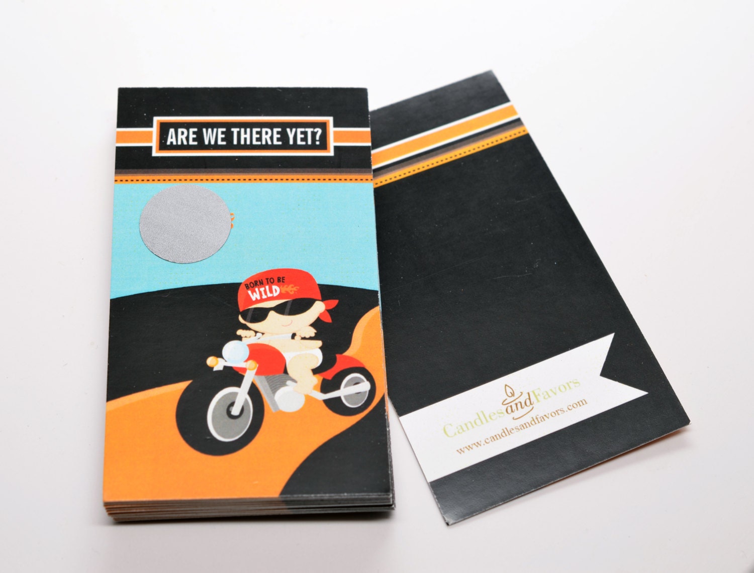 Motorcycle Baby Boy - Baby Shower Scratch Off Game - Pack of 20 Cards