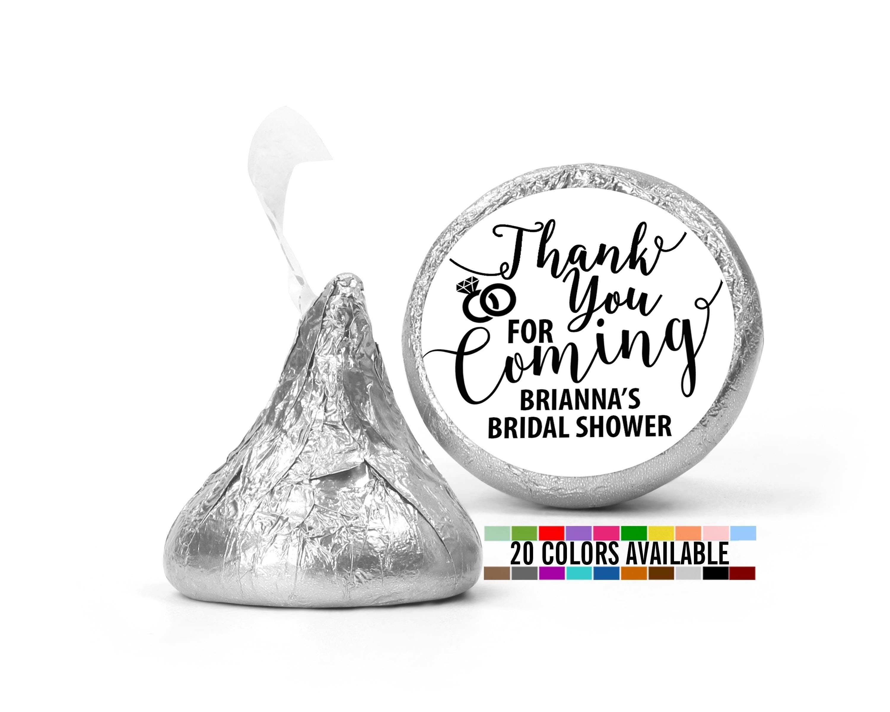 Thank You For Coming Bridal Shower Stickers, Chocolate Kiss Thank You Stickers, Wedding Favor Candy Sticker, Personalized Bridal Party Favor