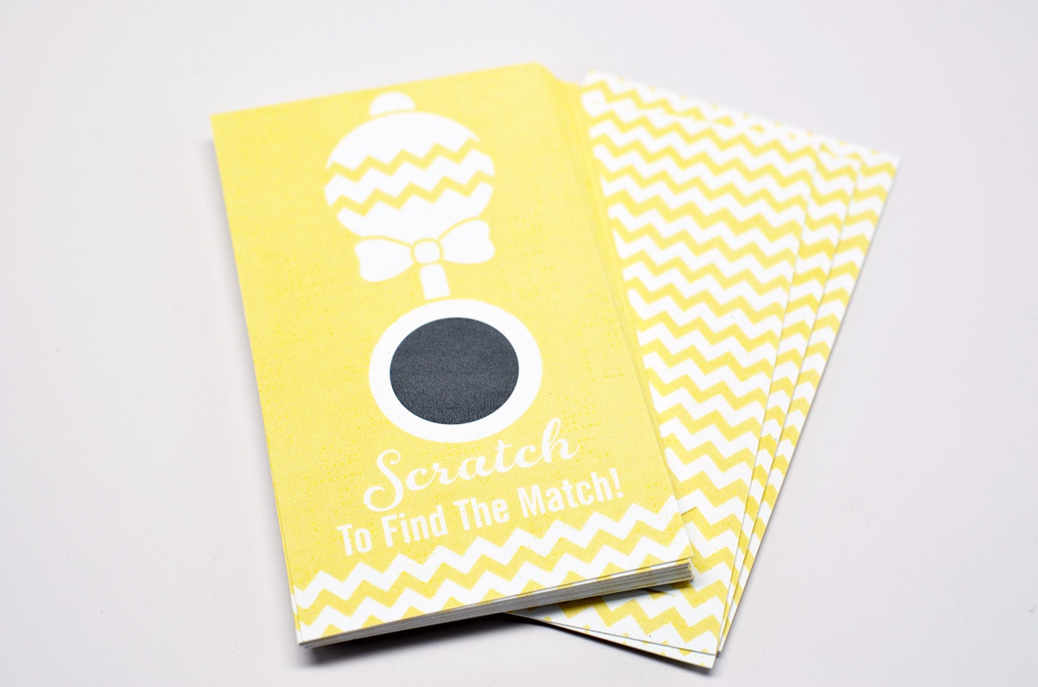 20 Yellow Scratch Off Cards - Baby Shower Game - Baby Shower Party Games