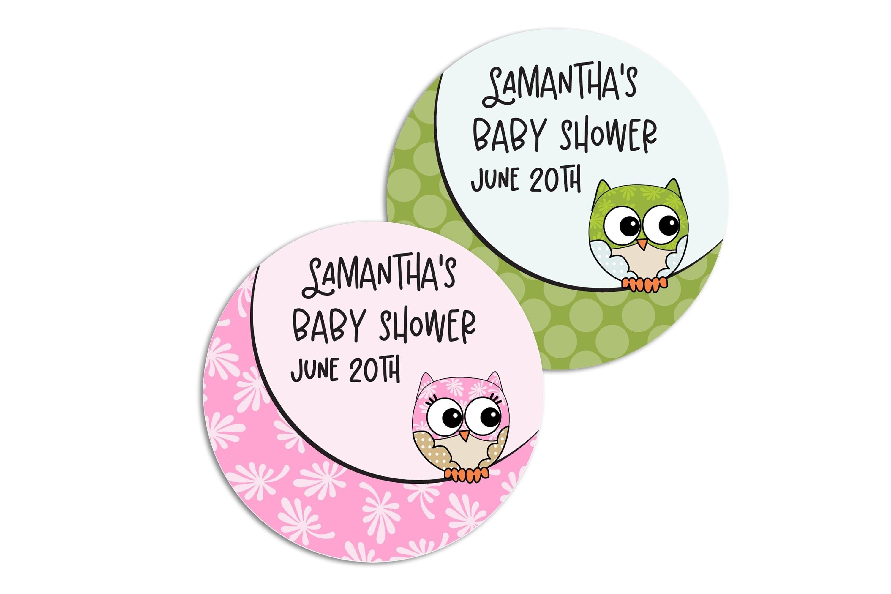 Owl Look Whooo's Having A Baby Shower Favors, Thank You For Celebrating My Baby Shower Stickers, Round Stickers for Favors Decorations